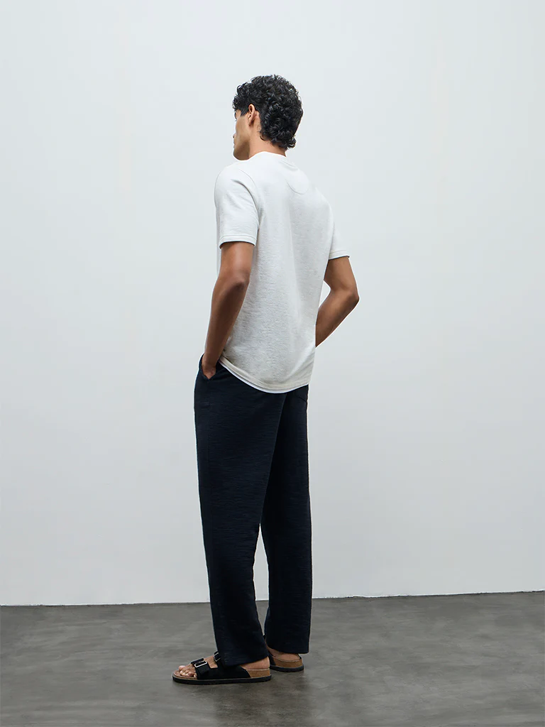 ETA Navy Relaxed-Fit Mid-Rise Cotton-Blend Chinos - Image 5