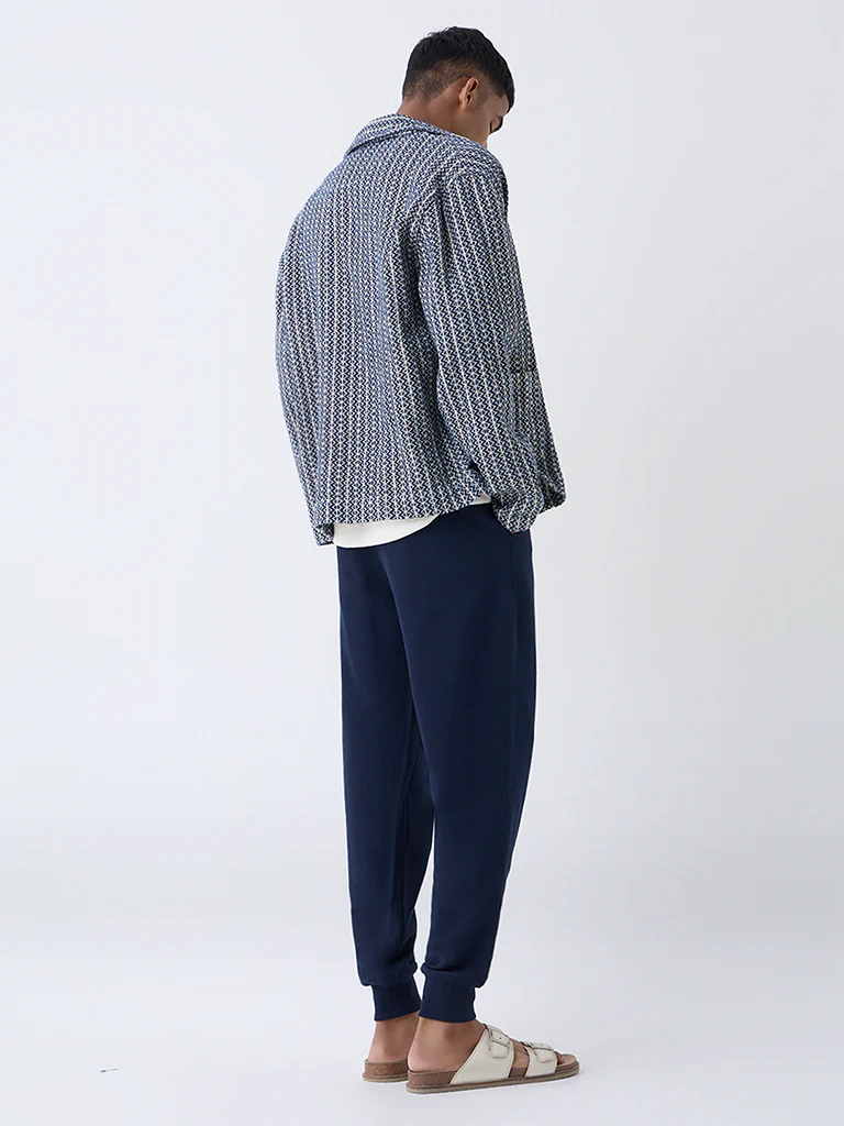 ETA Navy Relaxed-Fit Mid-Rise Cotton-Blend Joggers - Image 5