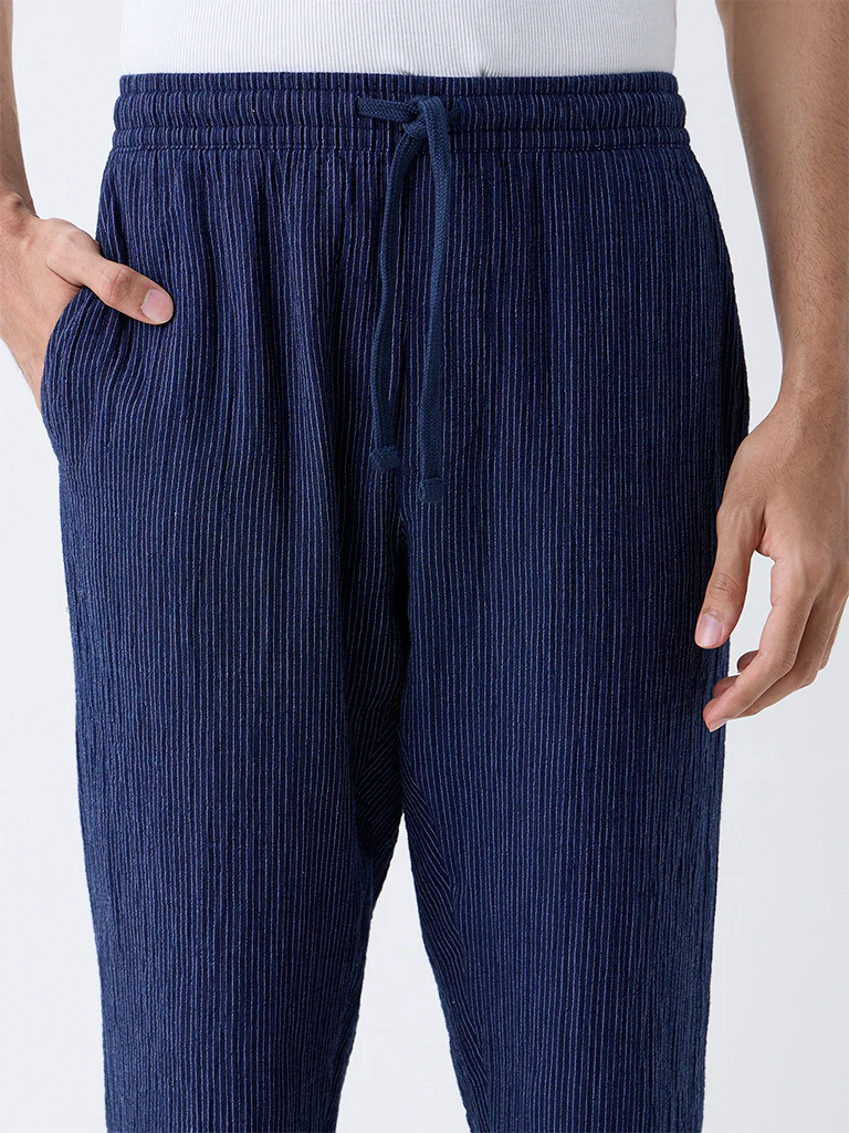 ETA Navy Relaxed-Fit Mid-Rise Cotton Pants - Exclusive - Image 4