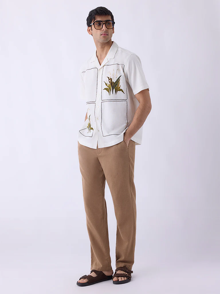 ETA Off-White Botanical Relaxed-Fit Cotton-Blend Shirt - Image 2