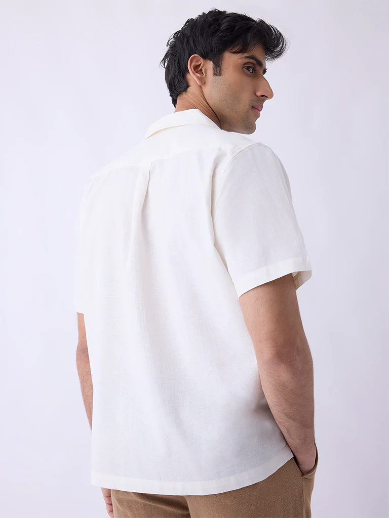 ETA Off-White Botanical Relaxed-Fit Cotton-Blend Shirt - Image 4