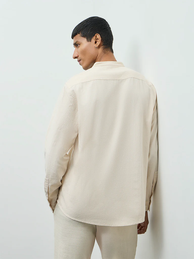 ETA Off-White Embroidered Relaxed-Fit Cotton Shirt - Image 4