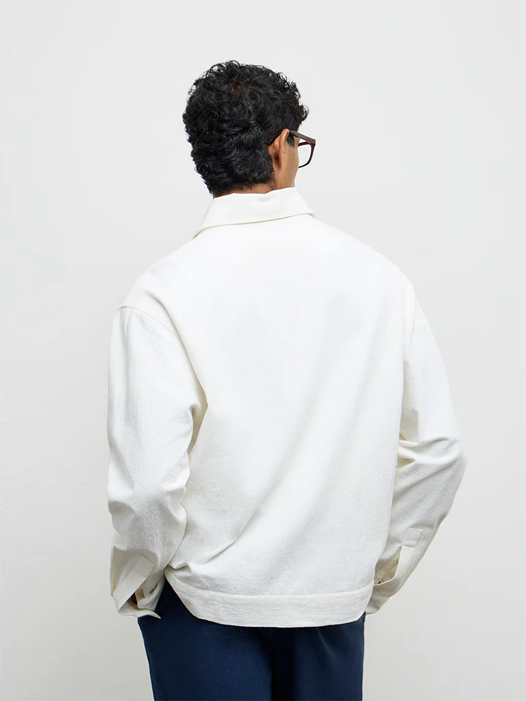 ETA Off-White Floral-Embroidered Relaxed-Fit Cotton Shirt - Image 4