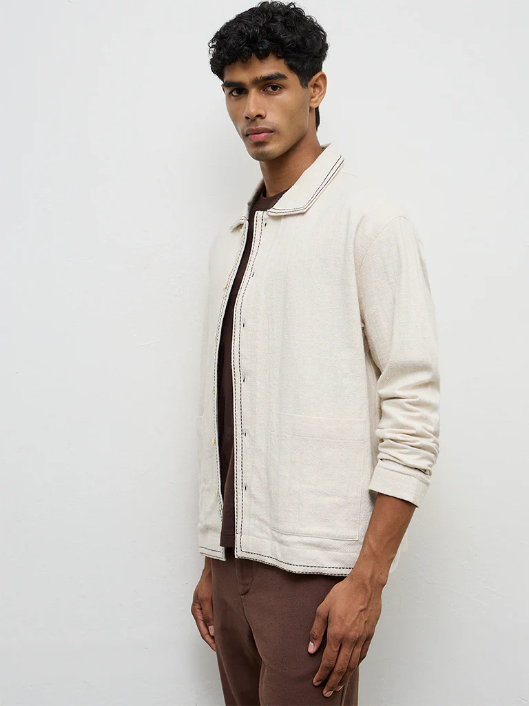 ETA Off-White Relaxed-Fit Cotton-Blend Jacket - Image 2