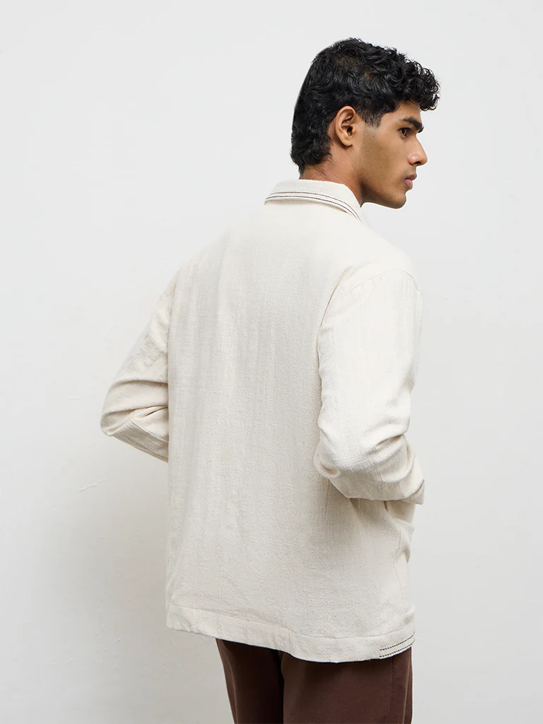 ETA Off-White Relaxed-Fit Cotton-Blend Jacket - Image 4