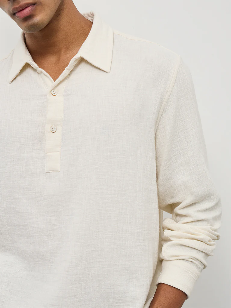 ETA Off-White Relaxed-Fit Cotton Shirt - Image 4