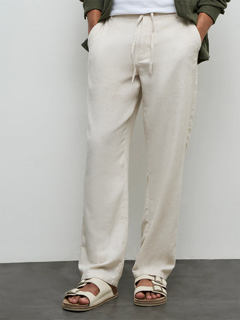 ETA Off-White Relaxed-Fit Mid-Rise Cotton-Blend Chinos - Image 2