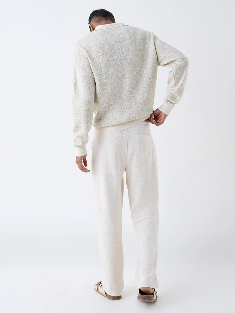 ETA Off-White Relaxed-Fit Mid-Rise Cotton-Blend Pants - Image 4