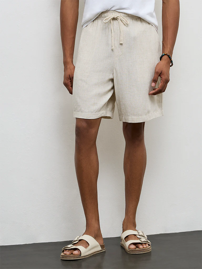 ETA Off-White Relaxed-Fit Mid-Rise Shorts - Image 3