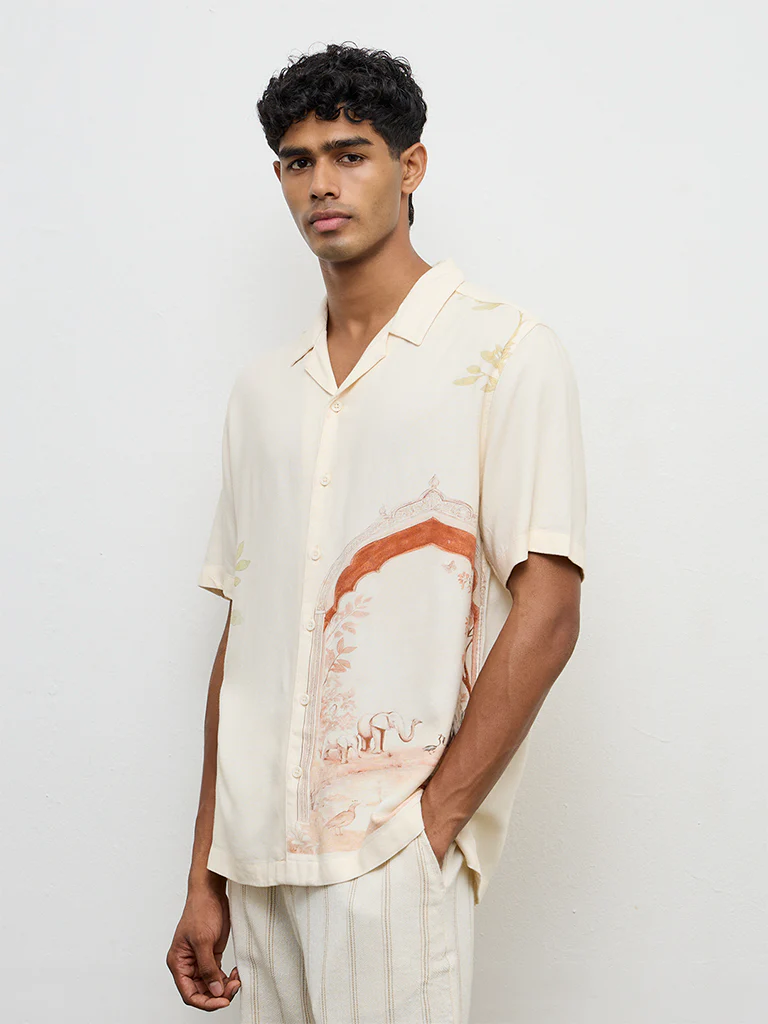 ETA Off-White Scenic-Printed Relaxed-Fit Shirt - Image 2
