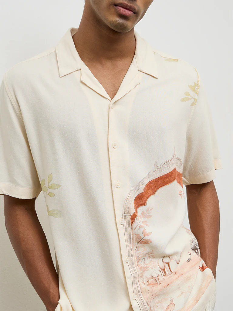 ETA Off-White Scenic-Printed Relaxed-Fit Shirt - Image 3
