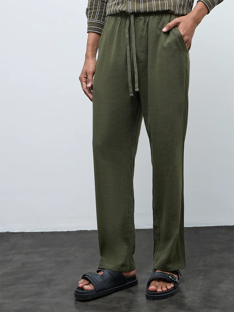 ETA Olive Relaxed-Fit Mid-Rise Chinos - Image 2