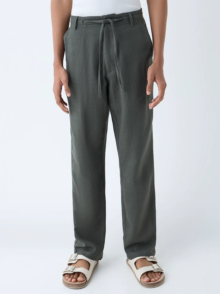 ETA Olive Relaxed-Fit Mid-Rise Cotton-Blend Chinos - Image 3