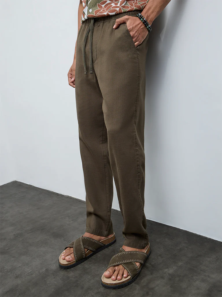 ETA Olive Relaxed-Fit Mid-Rise Cotton Chinos - Image 2