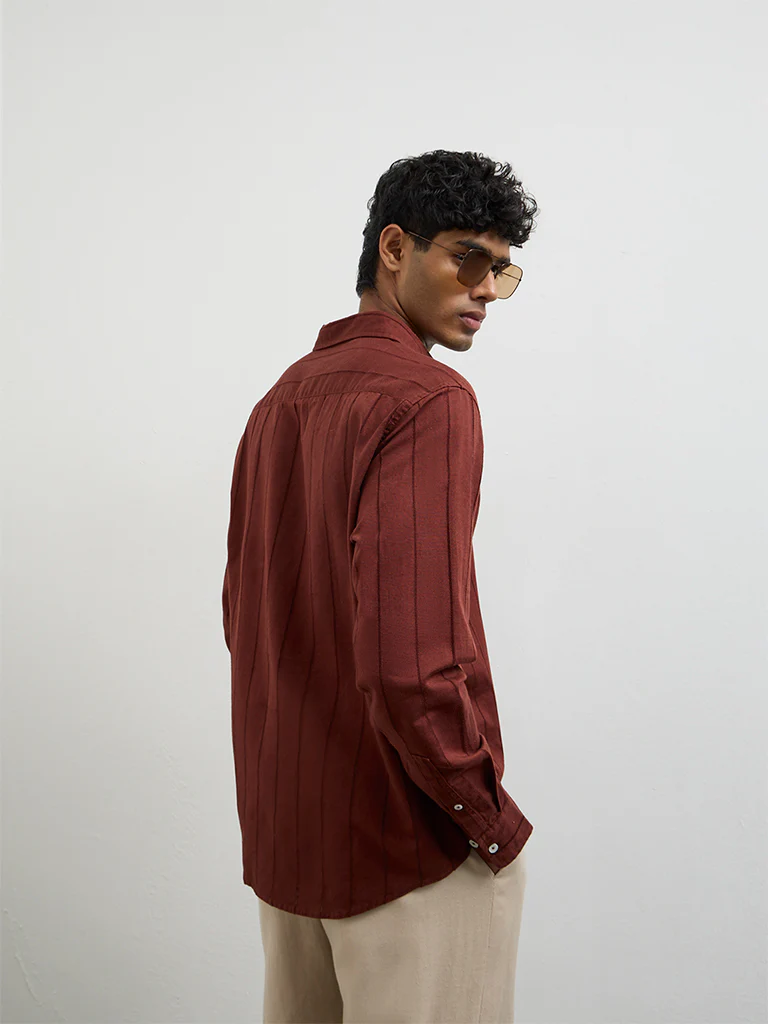 ETA Rust Self Relaxed Fit Cotton-Blend Shirt - Image 5
