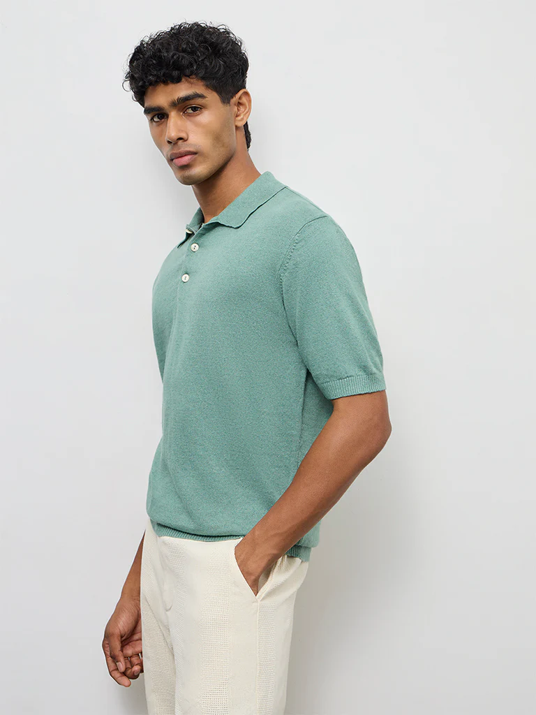 ETA Sage Relaxed-Fit Cotton-Blend Polo T-Shirt - Image 3