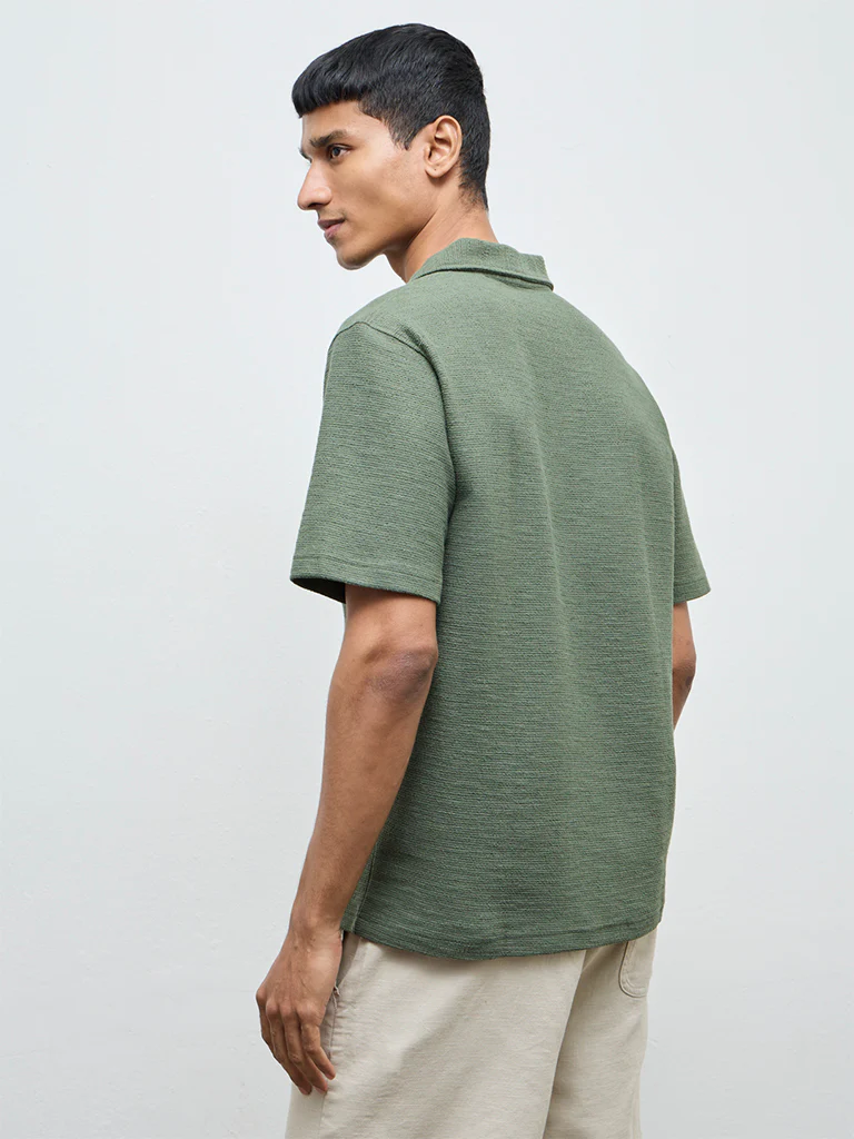 ETA Sage Self-Textured Relaxed-Fit Cotton-Blend Polo T-Shirt - Image 5