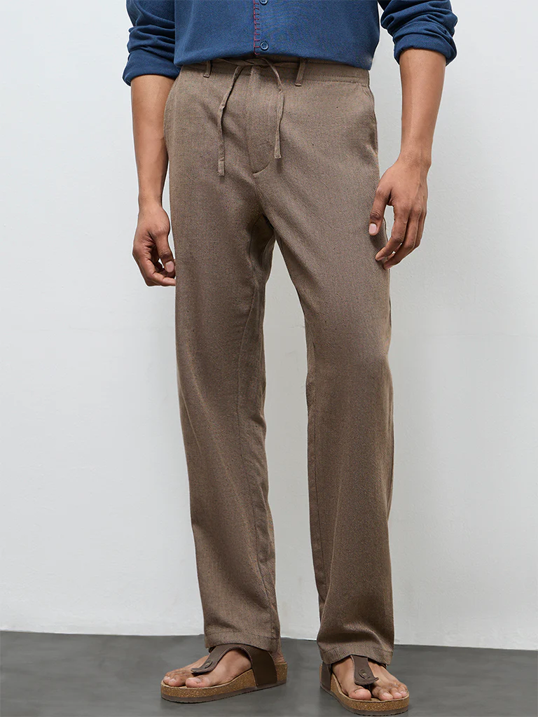 ETA Taupe Relaxed-Fit Mid-Rise Cotton-Blend Chinos - Image 2