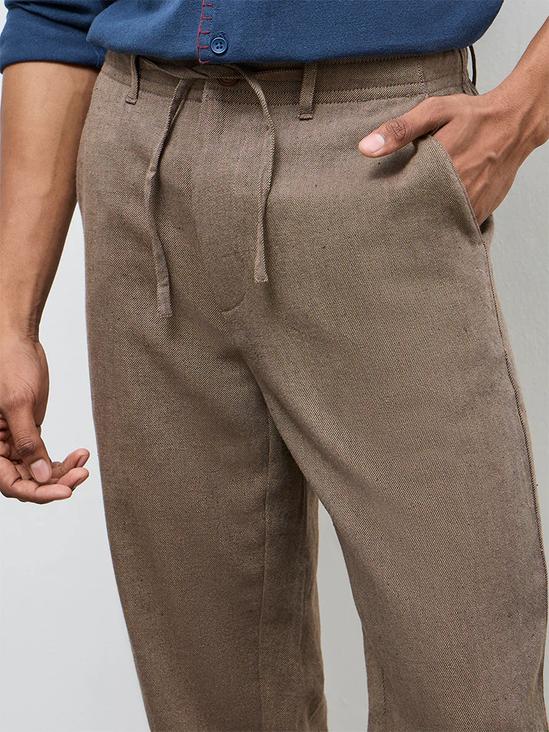 ETA Taupe Relaxed-Fit Mid-Rise Cotton-Blend Chinos - Image 3