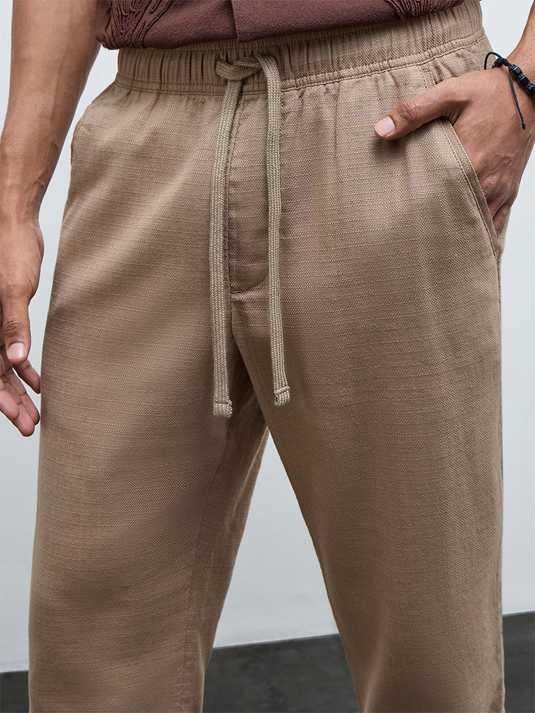 ETA Taupe Relaxed-Fit Mid-Rise Cotton Chinos - Image 4