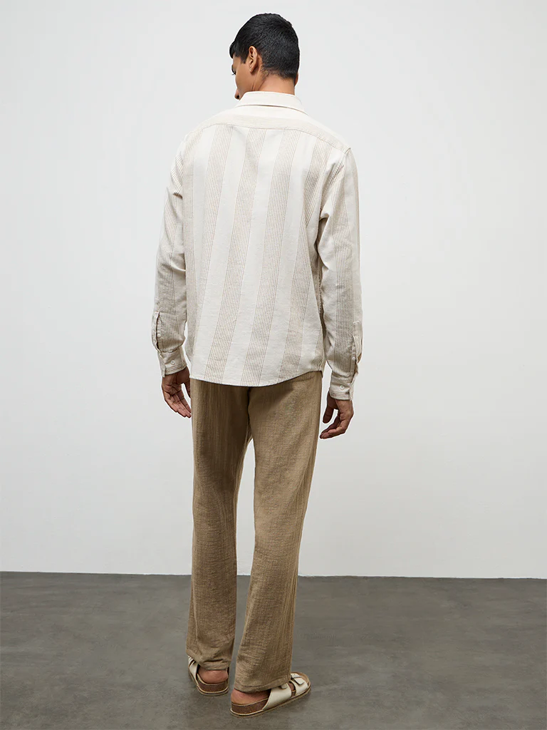 ETA Taupe Relaxed-Fit Mid-Rise Cotton Chinos - Image 4