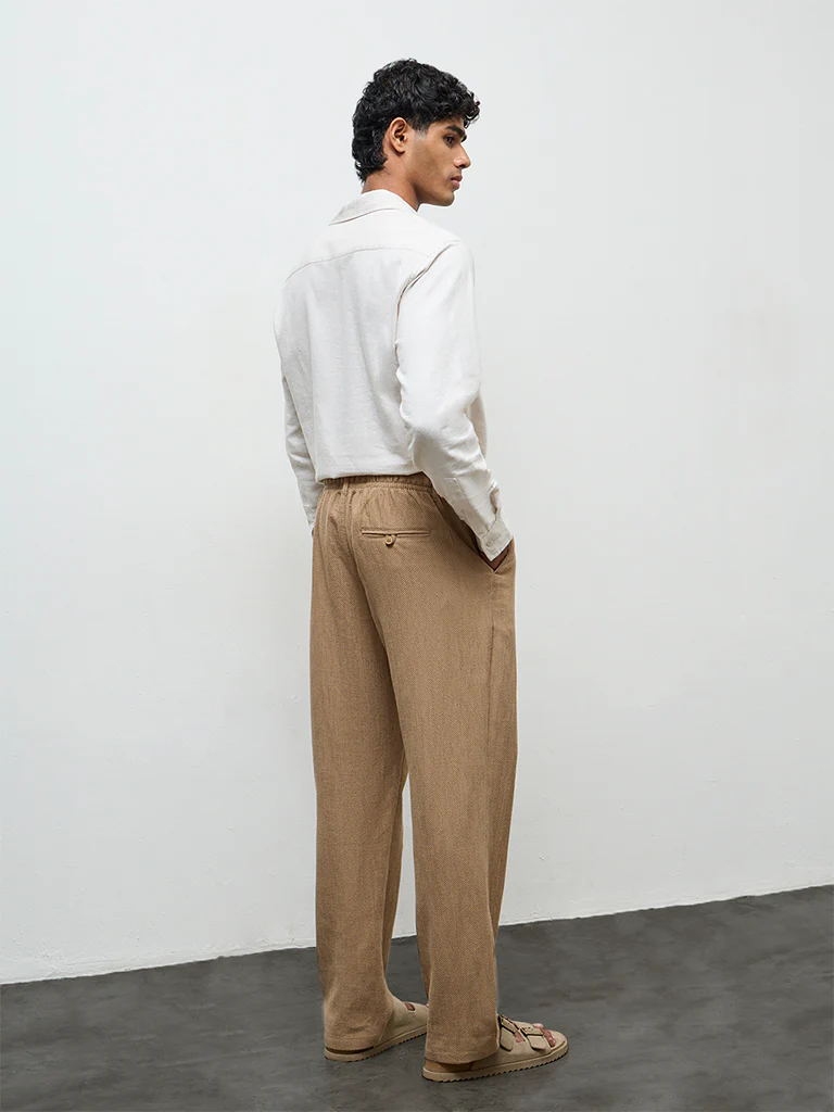 ETA Taupe Relaxed-Fit Mid-Rise Cotton Chinos - Image 4
