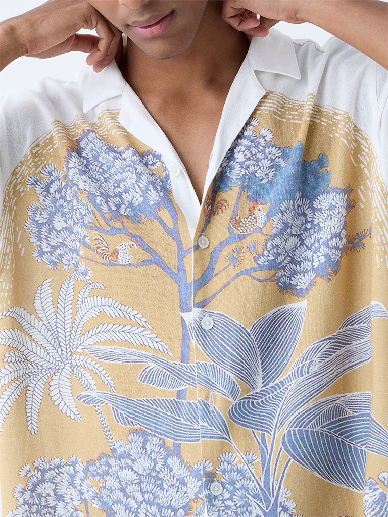 ETA White Nature-Inspired Relaxed-Fit Shirt - Image 3