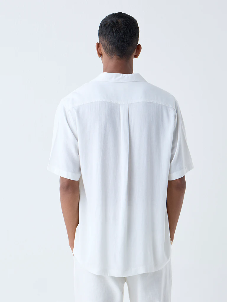 ETA White Nature-Inspired Relaxed-Fit Shirt - Image 4