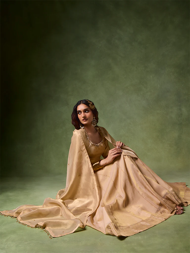 Flared Maxi Skirt – Beige - Image 2