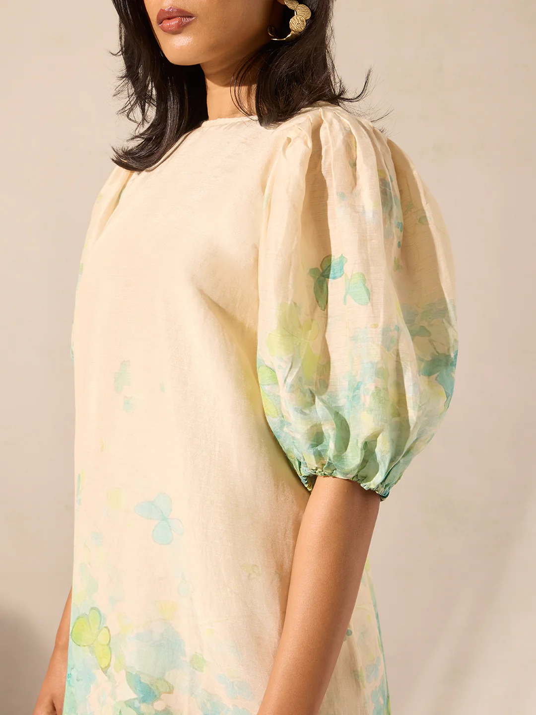 Floral Shift Dress - Cream - Image 4