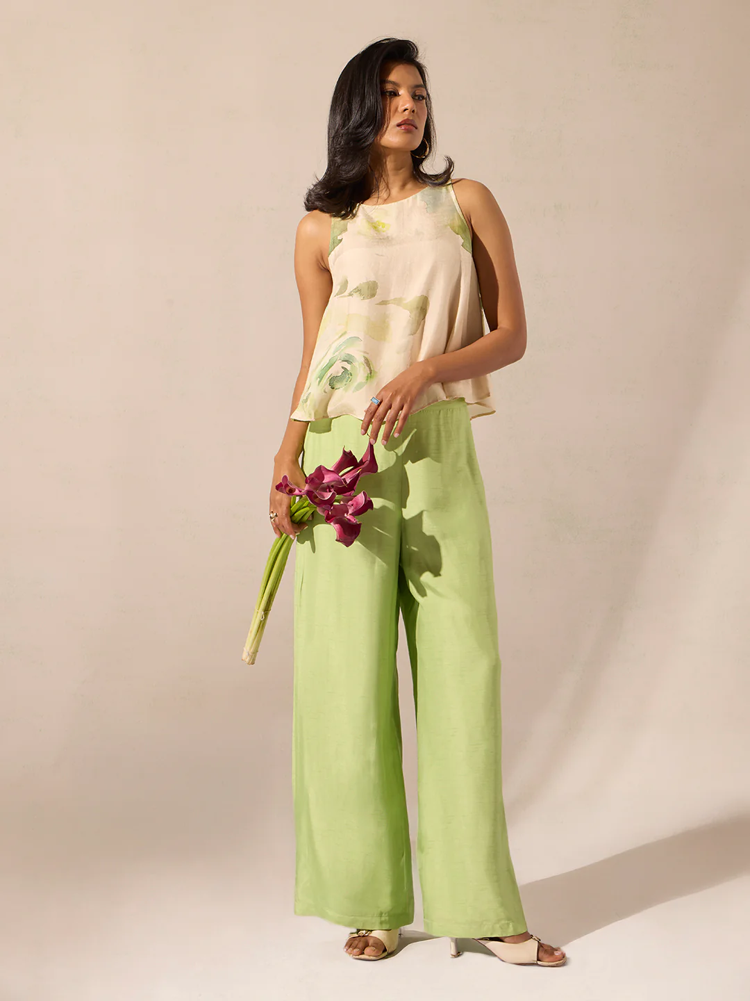 Floral Top - Beige