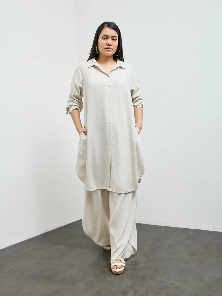 Gia Beige Solid Tunic