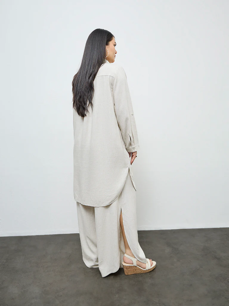 Gia Beige Solid Tunic - Image 4