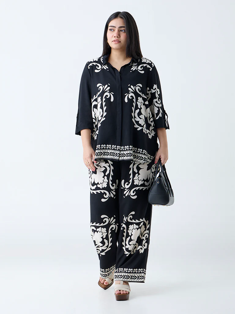Gia Black Baroque-Inspired Shirt - Image 2