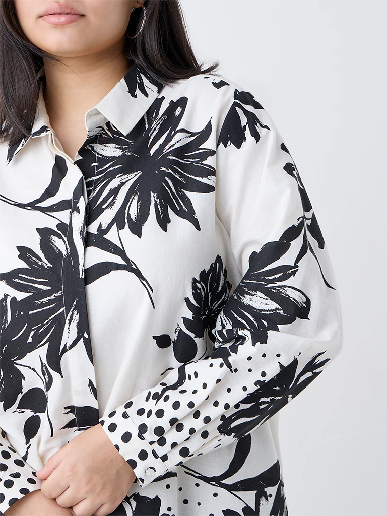 Gia Black Floral Printed Shirt - Image 3