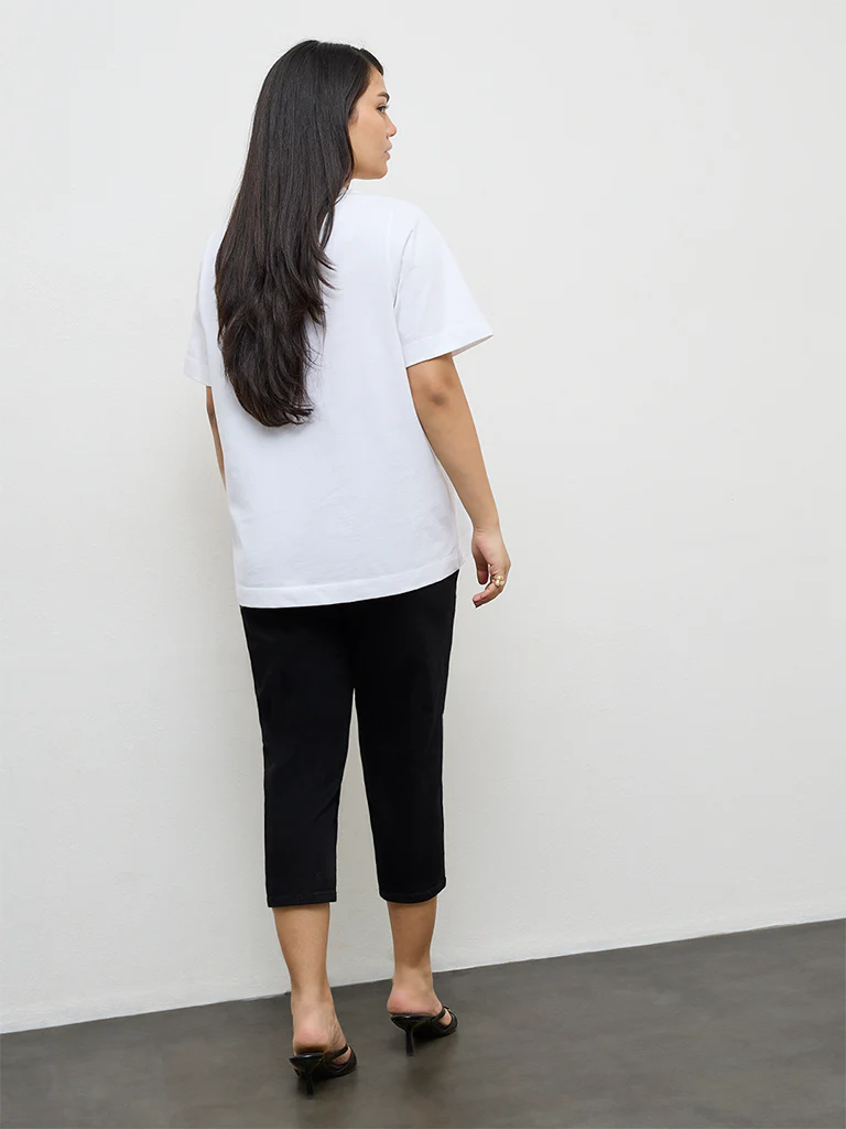 Gia Black High-Rise Capri - Image 4