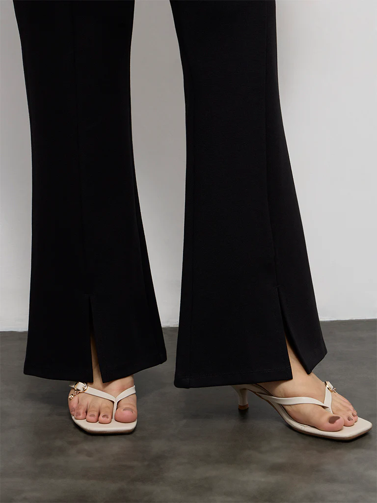 Gia Black High-Rise Flared Trousers - Image 3