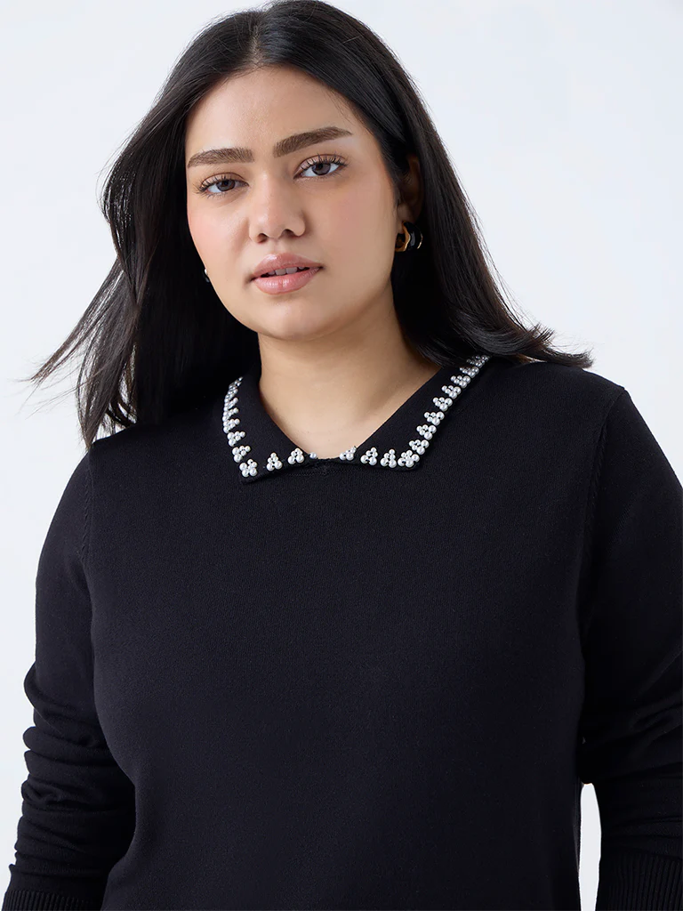 Gia Black Pearlescent Top - Image 3