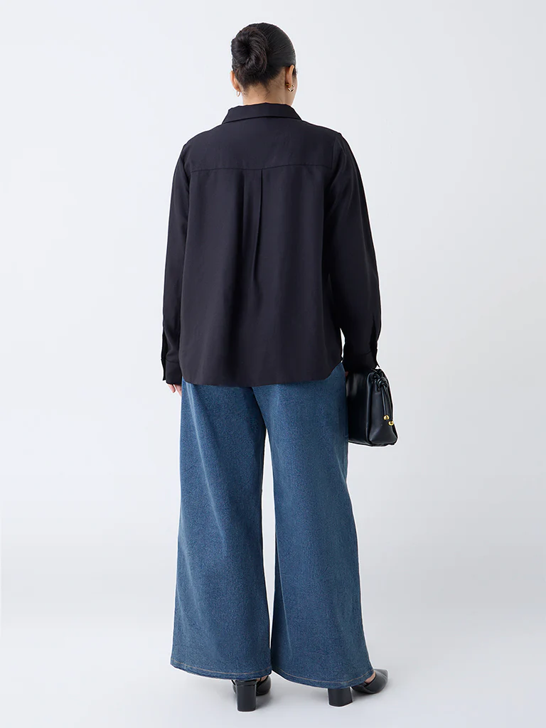 Gia Black Pintuck Detailed Blouse - Image 4