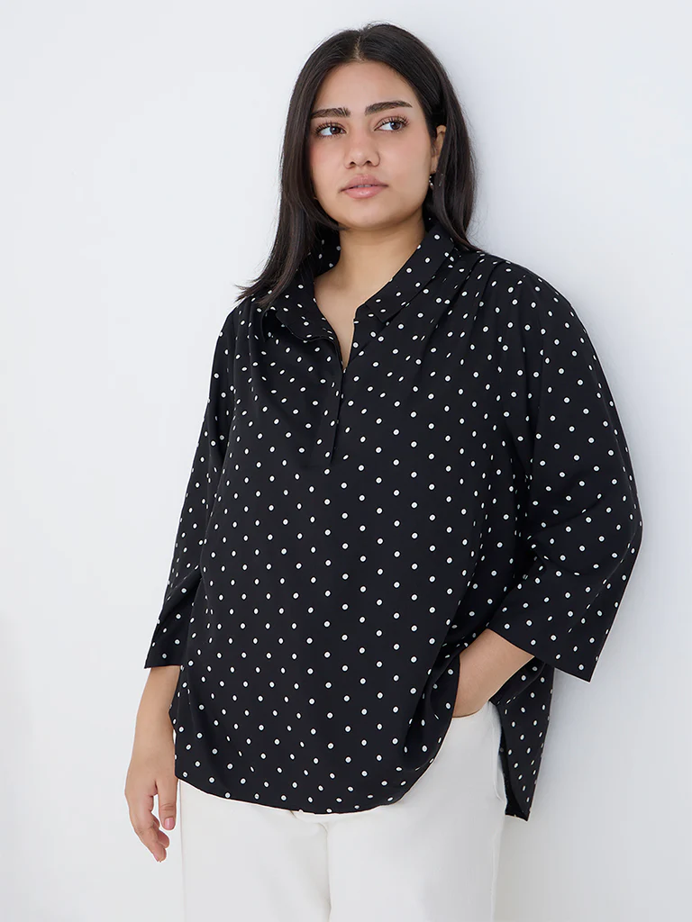 Gia Black Polka Dot Shirt - Image 2