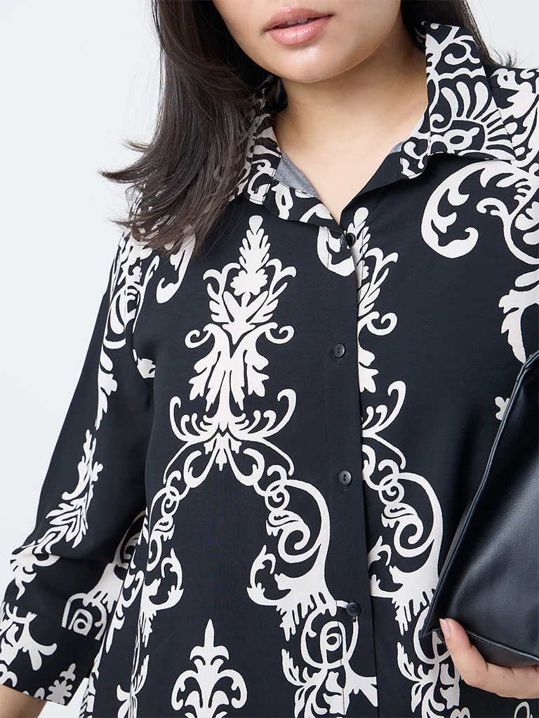Gia Black Printed Shirt - Image 3