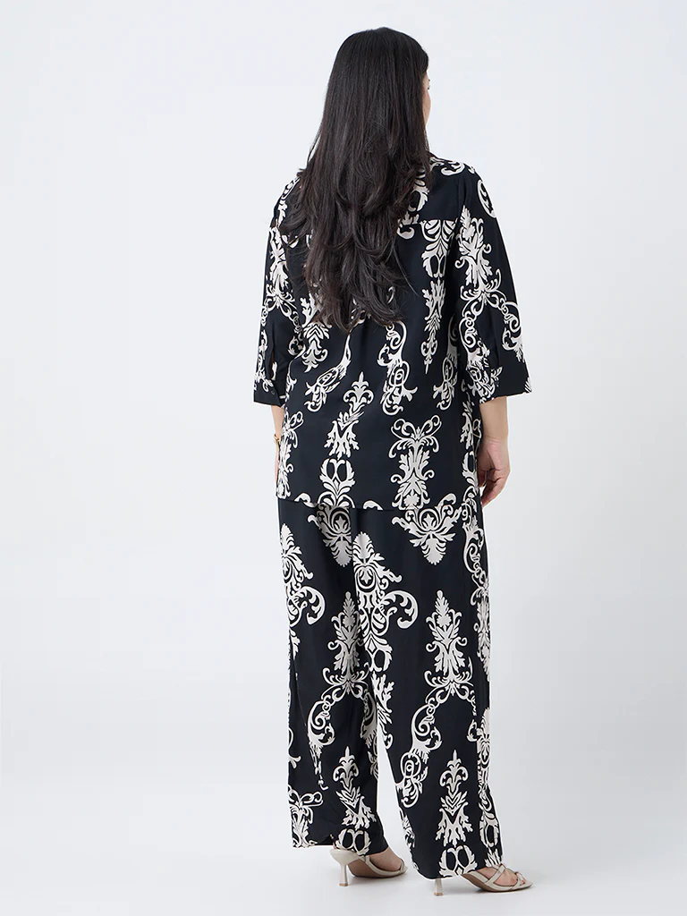 Gia Black Printed Shirt - Image 4