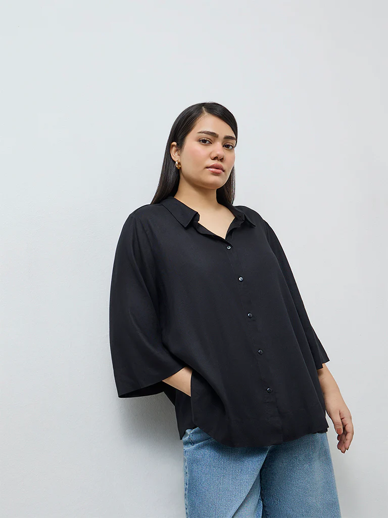 Gia Black Solid Shirt