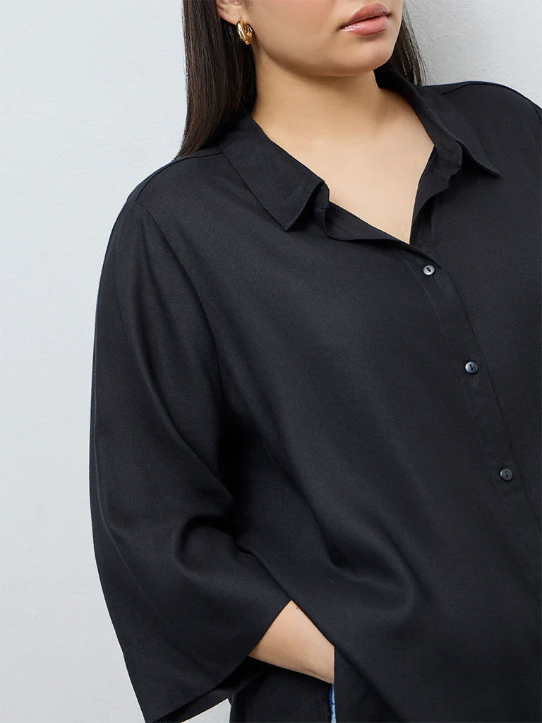 Gia Black Solid Shirt - Image 3