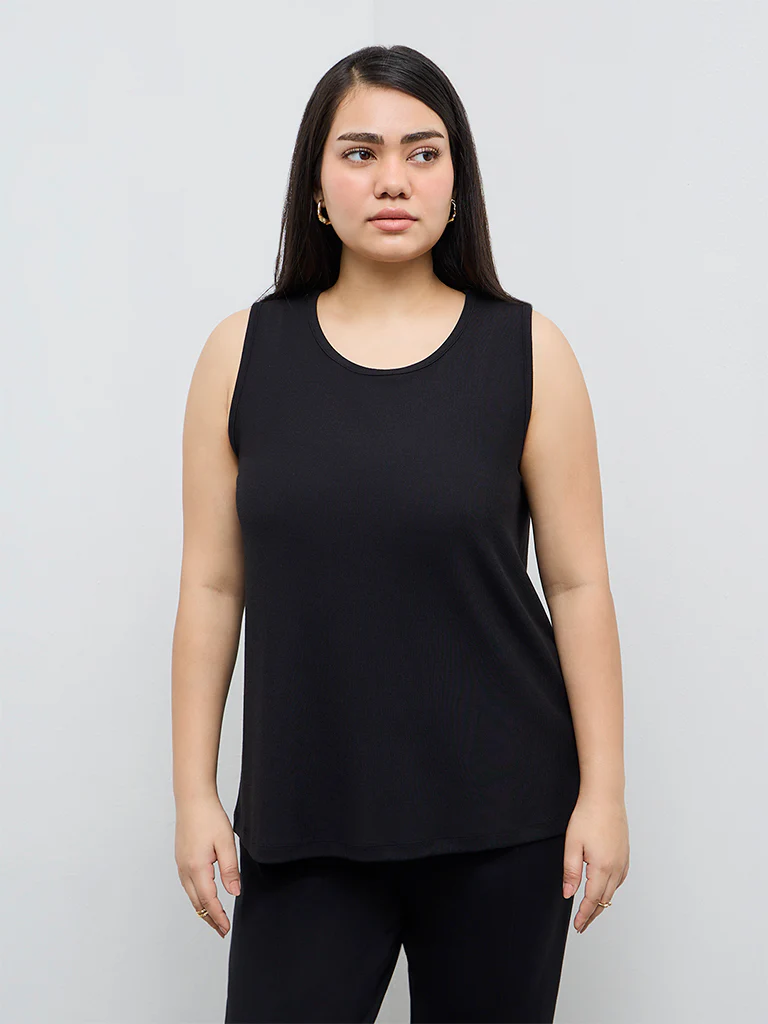 Gia Black Solid Top - Image 2