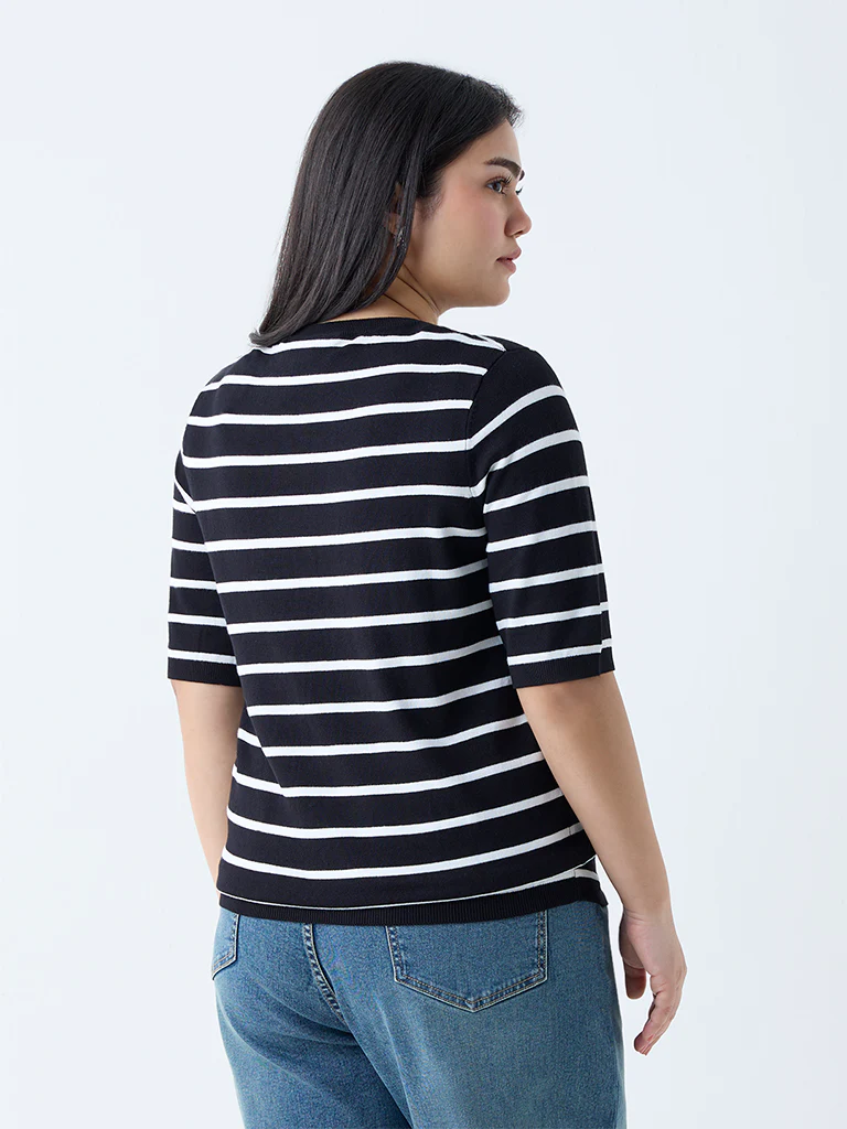 Gia Black Stripe T-Shirt - Image 4