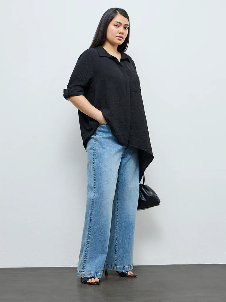 Gia Black Textured Shirt - Image 2