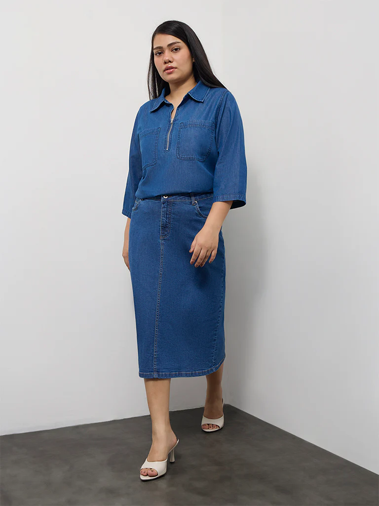 Gia Blue Denim Top - Image 2