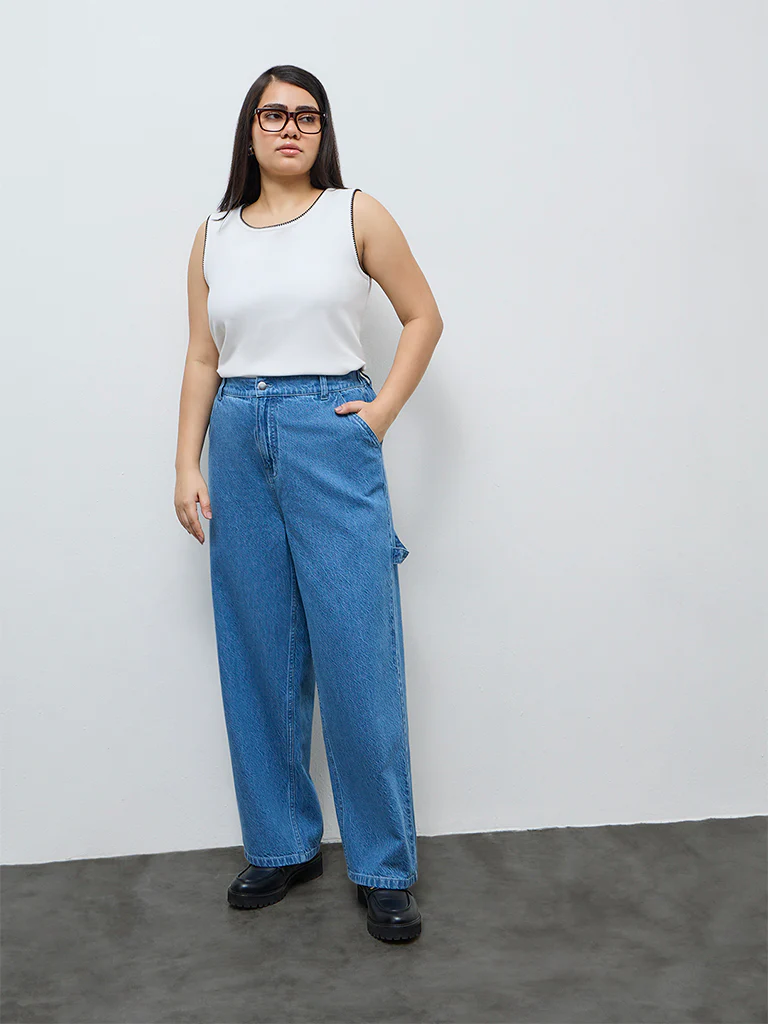 Gia Blue High-Rise Relaxed-Fit Jeans