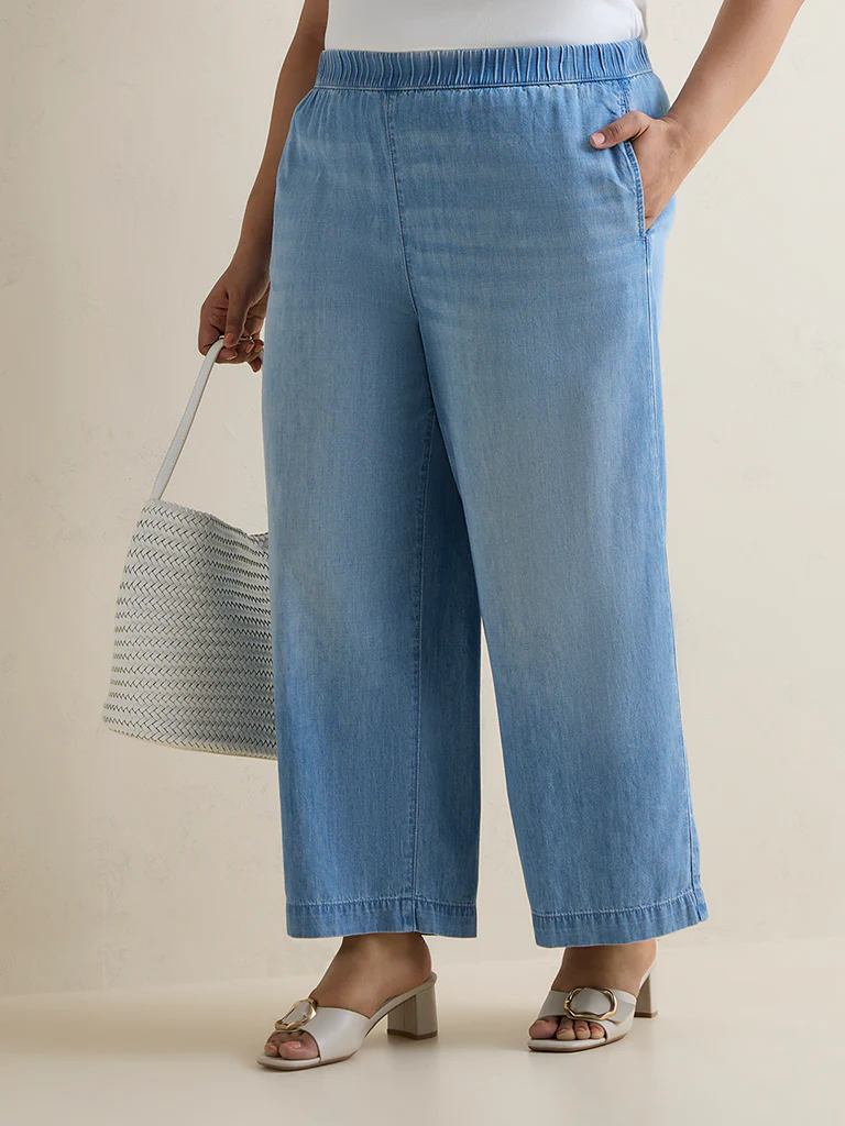 Gia Blue Light Wash Denim Pants - Image 2